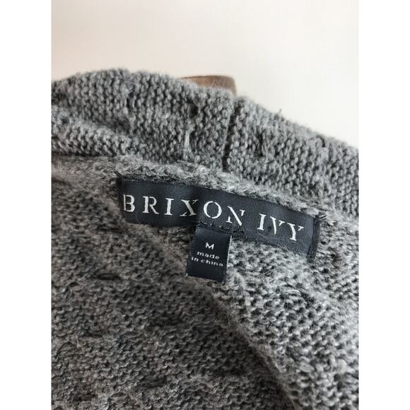 Brixon Ivy gray open Front knit Cardigan Sweater Angora Cashmere Blend Medium - Picture 9 of 9